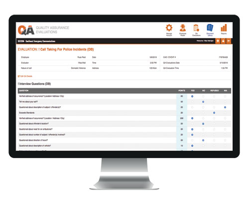 Quality Assurance Evaluations for 911 Dispatch Centers - PSAP